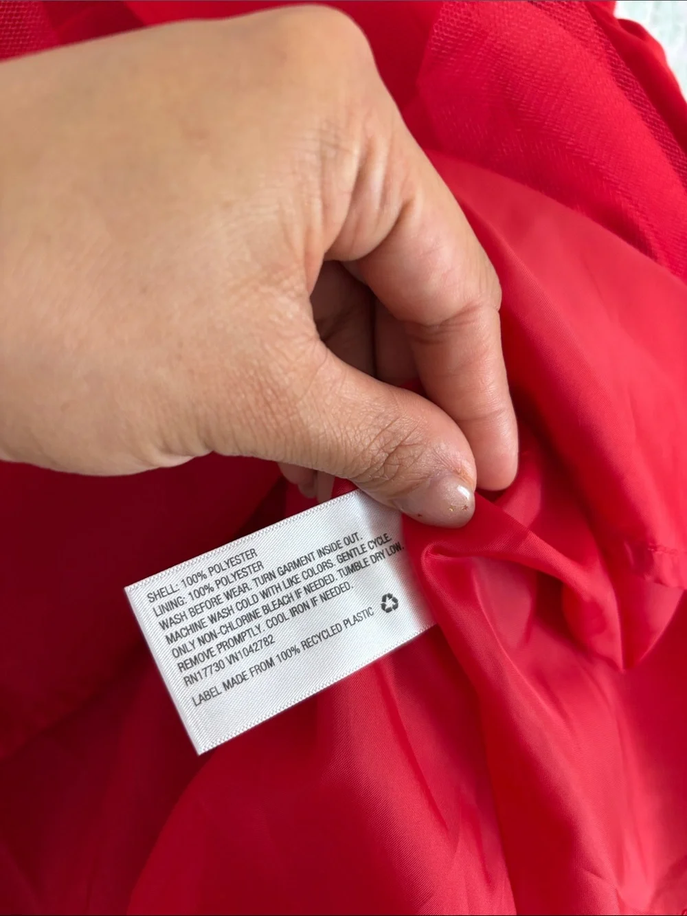 Satin Red Bow Front Party Dress for Girls